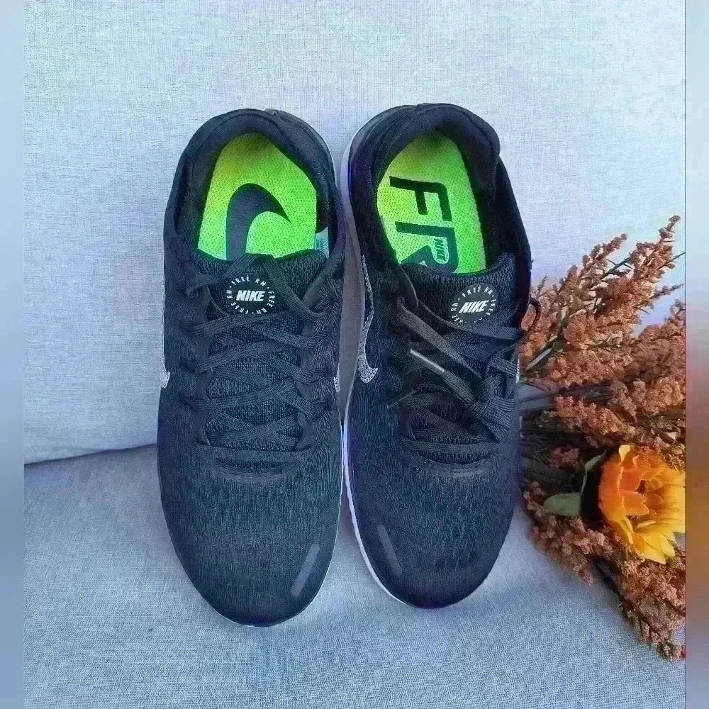 Nike Free RN 2018 Black Sneakers Customized with Crystal Rhinestones